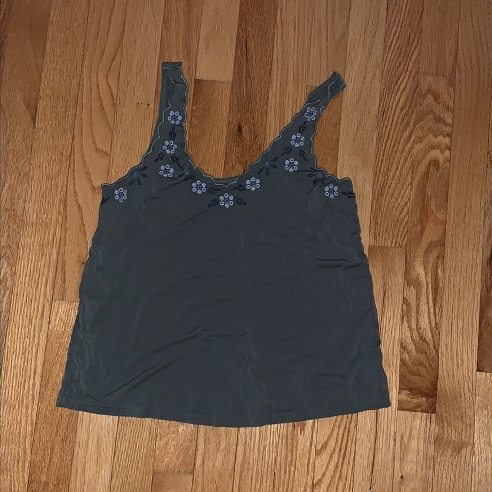 Flower Embroided Tank Top